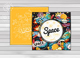 Vector banner illustration of space.