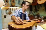 Artisan Lutemaker Tuning Handmade Classic Guitar With Diapason