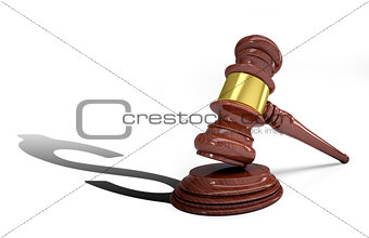 Wooden judge gavel and soundboard