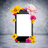 Smartphone with flowers