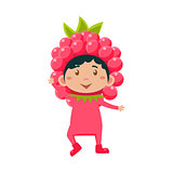 Kid In Raspberry Costume. Vector Illustration
