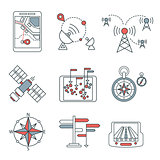 Different navigation icons set with rounded corners. Design elements