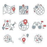 Different navigation icons set with rounded corners. Design elements