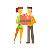 Couple Holding The Box Together