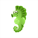 Green Seahorse Icon