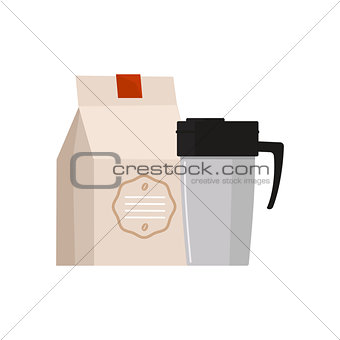 Travel Coffee Mug Simplified Illustration