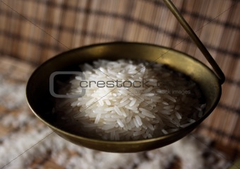 Rice on a scale