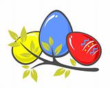 easter eggs and branch