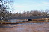 Bridge over rising flood waters