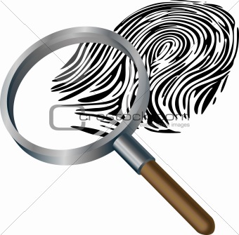 Spyglass and fingerprint