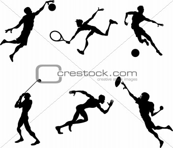 Sports players silhouettes