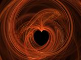 orange heart fire illustration