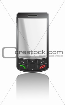 Vector realistic illustration of a black PDA