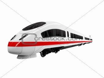 white train isolated view