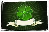 Vector illustration of a clover with banner