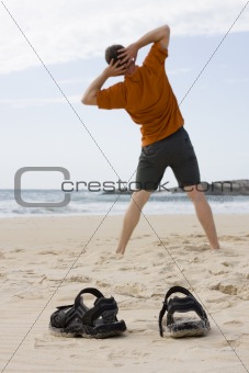 Gymnastics on the beach