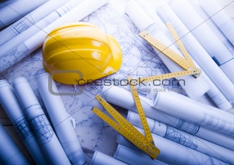 House blueprints close up
