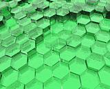 Green Translucent Hexagons
