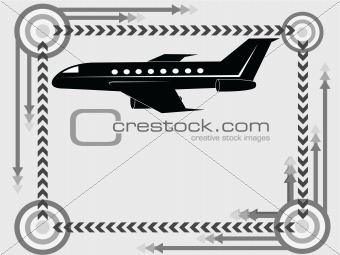 airplane transport icon and background