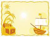 background with treasure and ship