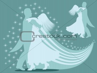 dancing couple silhouettes