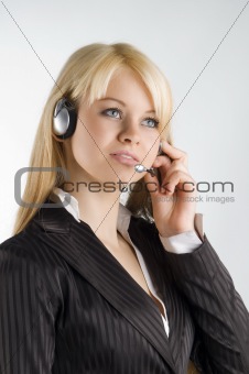 hostess with earphone