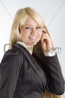 hostess with earphones