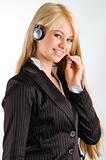 hostess with earphones