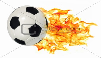 Soccer ball in flames