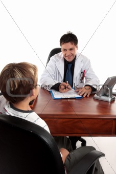 Doctor or therapist with child