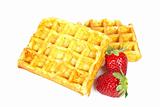 Waffles and strawberries
