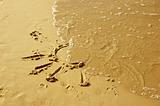Sun drawing on sand
