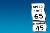 Speed Limit 65 - Minimum 45
