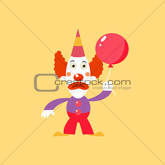 Unhappu Clown Holding Balloon