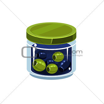 Mixed Olives In Transparent Jar