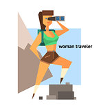 Woman Traveler Abstract Figure