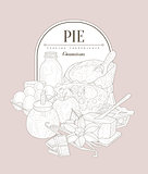 Pie ingredients Vintage Sketch