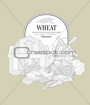 Wheat Vintage Sketch