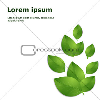 green leaves template