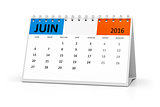 french language table calendar 2016 june