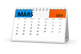 french language table calendar 2016 march