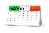 italian language table calendar 2016 august