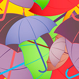 Colorful umbrellas. Seamless background