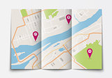 Open paper city map