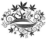 marijuana cannabis leaf texture background vector illustration