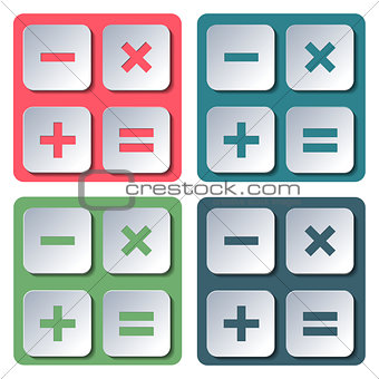 Icons Calculator, vector illustration.