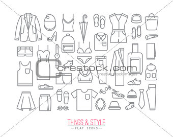 Flat clothes icons