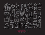 Flat clothes icons black
