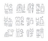 Flat clothes complect icons