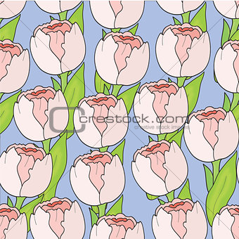 Floral seamless pattern Tulips